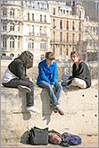 Midday break on the street of Paris